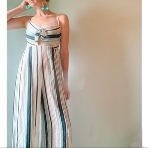 Xhilaration Cropped Wide Leg Striped Jumpsuit